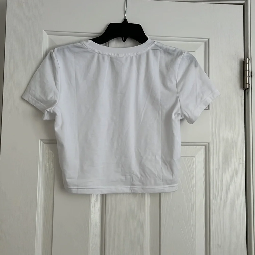 Shein White Crop Top M - Picture 2 of 4